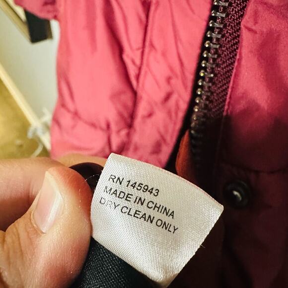 Busayo Collective Ombré Wine Pink Purple Parka Puffer Trench Jacket size XS - Picture 14 of 15